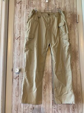 5.11 women's 14 khaki tan pants Taclite pro ripstop cargo work pants pockets